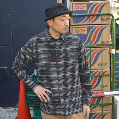SUGAR CANE "SC29686" Indigo Dobby L/S Work Shirt