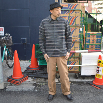 SUGAR CANE "SC29686" Indigo Dobby L/S Work Shirt