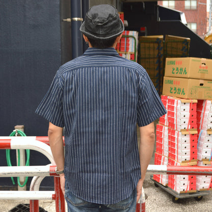 SUGAR CANE "SC38699" COKE STRIPE S/S WORK SHIRT
