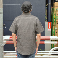 SUGAR CANE "SC39307" BLACK CHAMBRAY WORK SHIRT (SHORT SLEEVE)