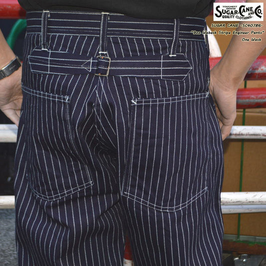 SUGAR CANE "SC40786" 9oz. Wabash Stripe Engineer Pants