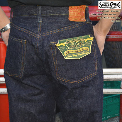 SUGAR CANE "SC42025" 13oz. Denim Waist Overalls 2025 Model (Wide Leg)