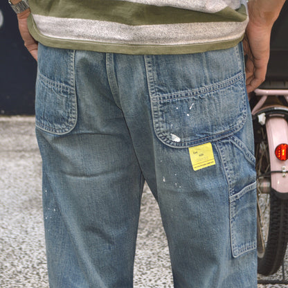 SUGAR CANE "SC42549" 11oz. Blue Denim Work Pants Aged Model