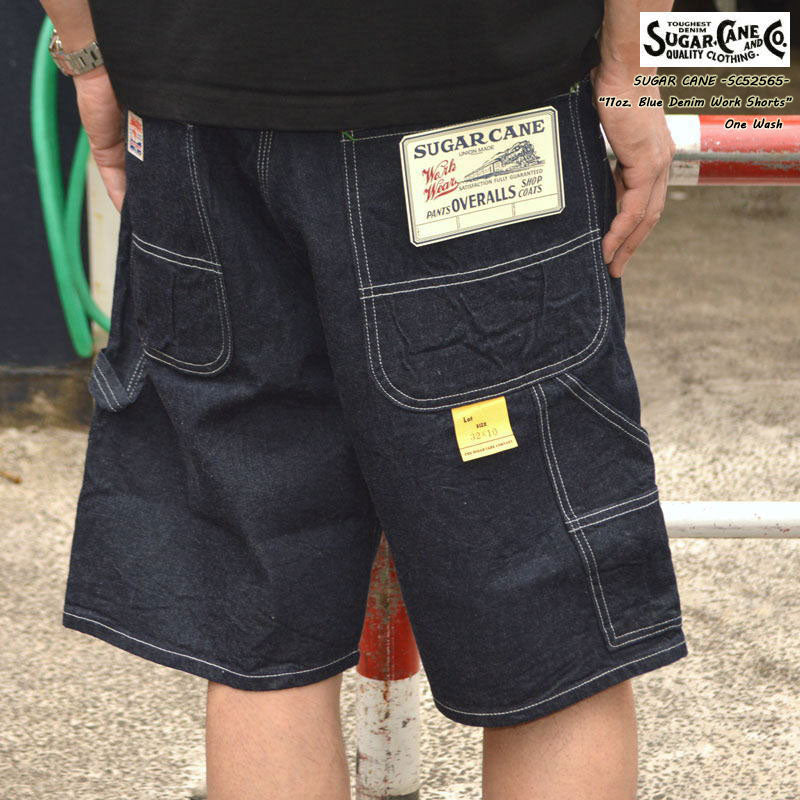 SUGAR CANE "SC52565" 11oz. Blue Denim Work Shorts