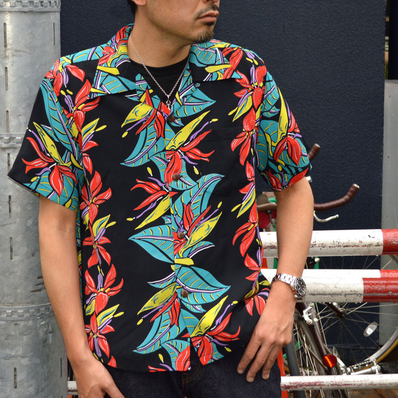 SUN SURF "SS39224" RAYON HAWAIIAN SHIRT ALOHA "BIRD OF PARADISE"