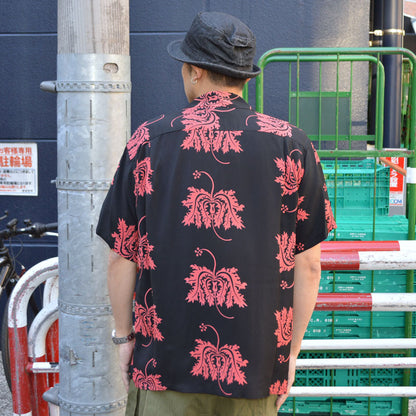 SUN SURF "SS39412" Rayon Hawaiian Shirt Aloha Shirt "CORAL HIBICUS"