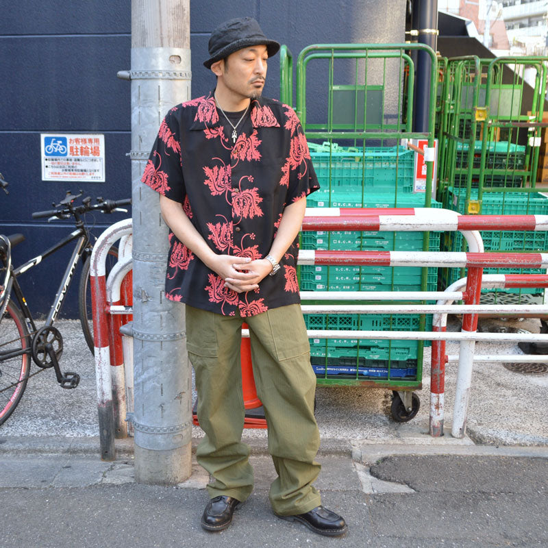 SUN SURF "SS39412" Rayon Hawaiian Shirt Aloha Shirt "CORAL HIBICUS"