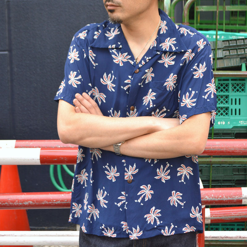 SUN SURF "SS39427" Rayon Hawaiian Shirt Aloha Shirt "SCATTERED PALMTREE"