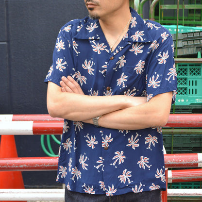 SUN SURF "SS39427" Rayon Hawaiian Shirt Aloha Shirt "SCATTERED PALMTREE"