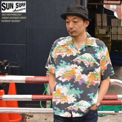 SUN SURF "SS39618" S/S Rayon Hawaiian Shirt “ANCIENT CAPITAL”