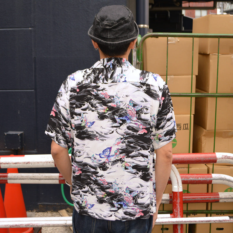 SUN SURF "SS39627" S/S Rayon Hawaiian Shirt “BUTTERFLY SPLASH”