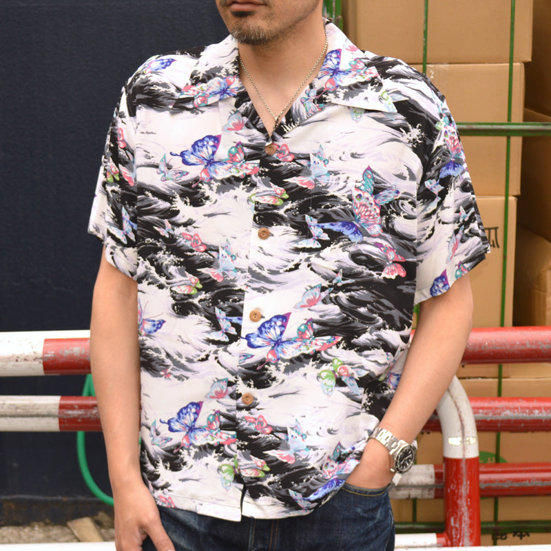 SUN SURF "SS39627" S/S Rayon Hawaiian Shirt “BUTTERFLY SPLASH”