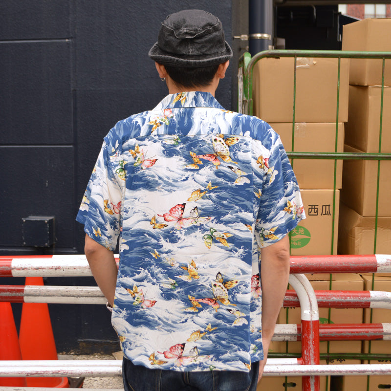 SUN SURF "SS39627" S/S Rayon Hawaiian Shirt “BUTTERFLY SPLASH”