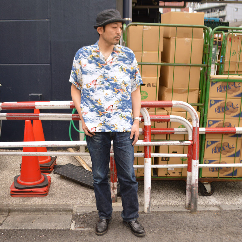 SUN SURF "SS39627" S/S Rayon Hawaiian Shirt “BUTTERFLY SPLASH”