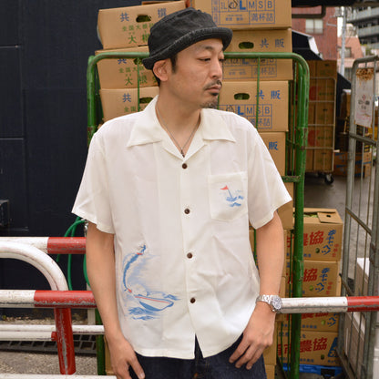 SUN SURF "SS39630" S/S Rayon Hawaiian Shirt “WATER SKIING”