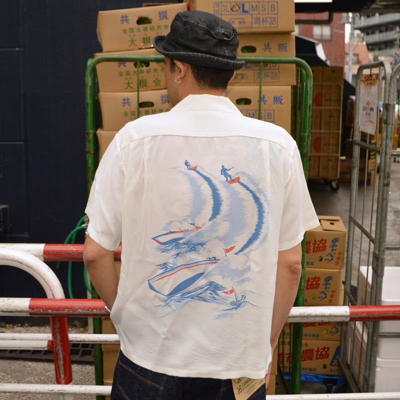 SUN SURF "SS39630" S/S Rayon Hawaiian Shirt “WATER SKIING”