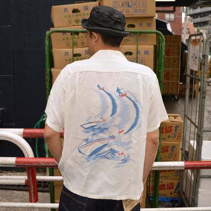 SUN SURF "SS39630" S/S Rayon Hawaiian Shirt “WATER SKIING”