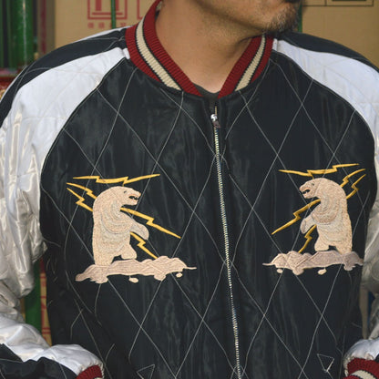 TAILOR TOYO "TT15544-128" Late 1950s Style Velveteen Souvenir Jacket “MOUNTAIN GOAT” × “ALASKAN FLAG”