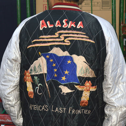 TAILOR TOYO "TT15544-128" Late 1950s Style Velveteen Souvenir Jacket “MOUNTAIN GOAT” × “ALASKAN FLAG”