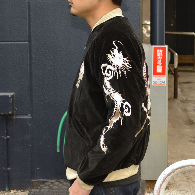 TAILOR TOYO "TT15666-119" SPIDERWEB, SNAKE & SKULL” × “DRAGON & TIGER” Mid 1950s Style Velveteen Souvenir Jacket