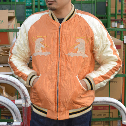 TAILOR TOYO "TT15792" Mid 1950s Style Velveteen Souvenir Jacket ”POLAR BEAR”×”ALASKA MAP”