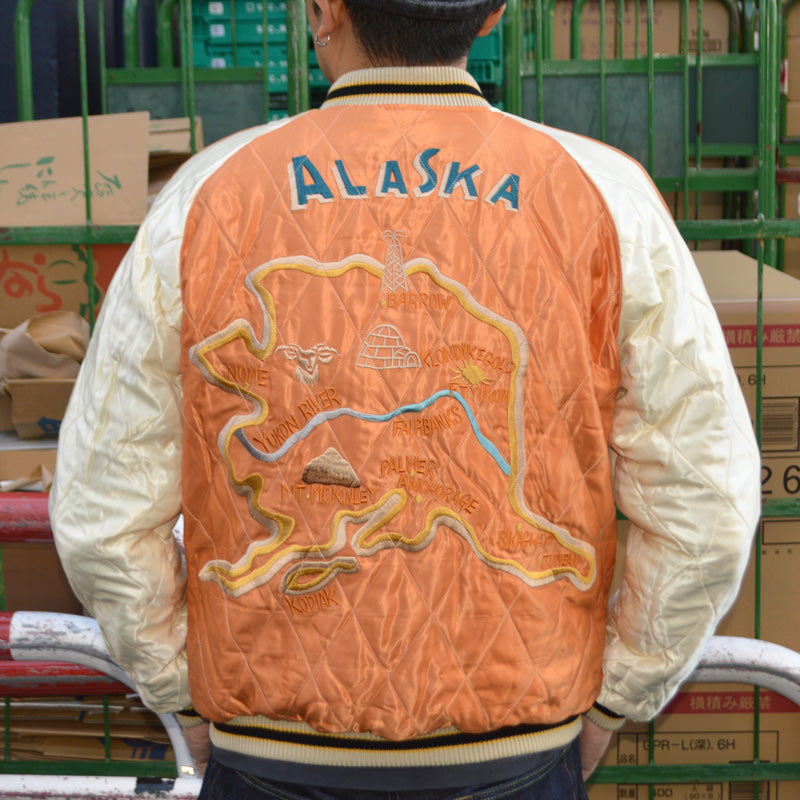 TAILOR TOYO "TT15792" Mid 1950s Style Velveteen Souvenir Jacket ”POLAR BEAR”×”ALASKA MAP”