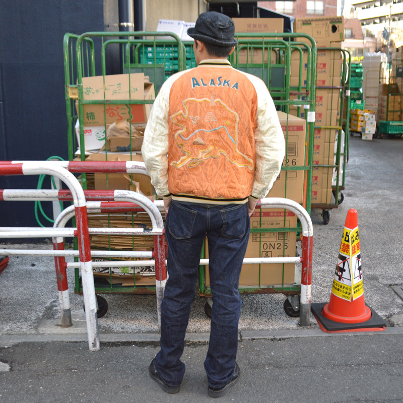 TAILOR TOYO "TT15792" Mid 1950s Style Velveteen Souvenir Jacket ”POLAR BEAR”×”ALASKA MAP”