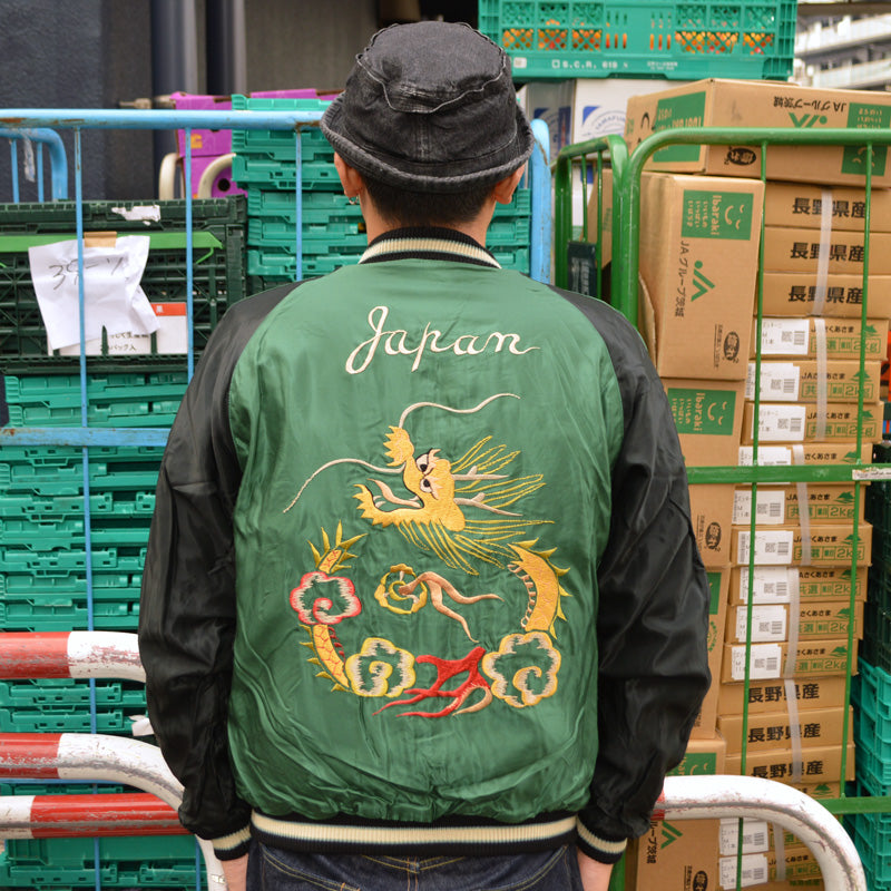 TAILOR TOYO "TT15795" Early 1950s Style Velveteen Souvenir Jacket “TIGER HEAD”×”GOLD DRAGON”