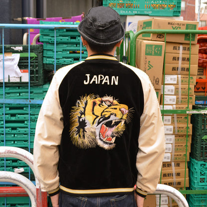 TAILOR TOYO "TT15795" Early 1950s Style Velveteen Souvenir Jacket “TIGER HEAD”×”GOLD DRAGON”