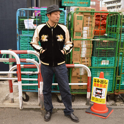 TAILOR TOYO "TT15795" Early 1950s Style Velveteen Souvenir Jacket “TIGER HEAD”×”GOLD DRAGON”