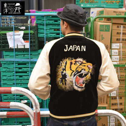 TAILOR TOYO "TT15795" Early 1950s Style Velveteen Souvenir Jacket “TIGER HEAD”×”GOLD DRAGON”