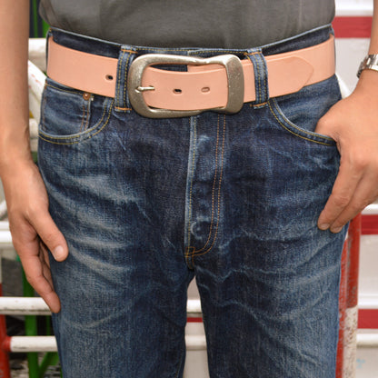 BIG JOHN "VBLT06" HIMEJI LEATHER BELT "Pit Tanned Teacore Oil Leather Belt"