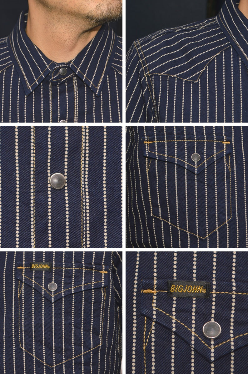 BIG JOHN、MS004E、10oz Selvedge Wabash Western Shirt