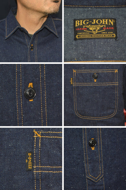 BIG JOHN、MS005E、10oz Selvedge Denim Work Shirt