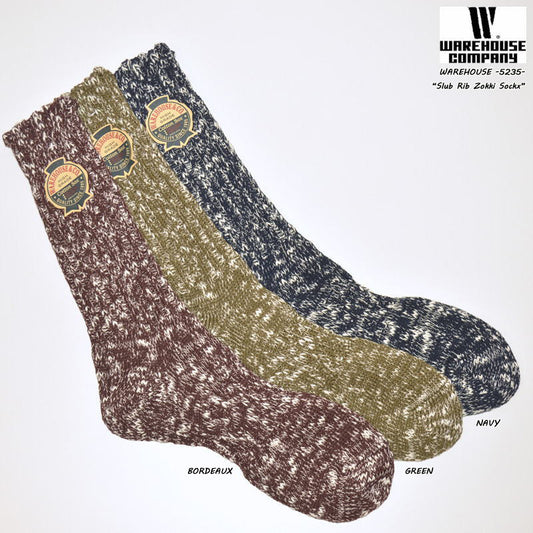 WARE HOUSE ”5235” SLUB RIB ZOKKI SOCKS