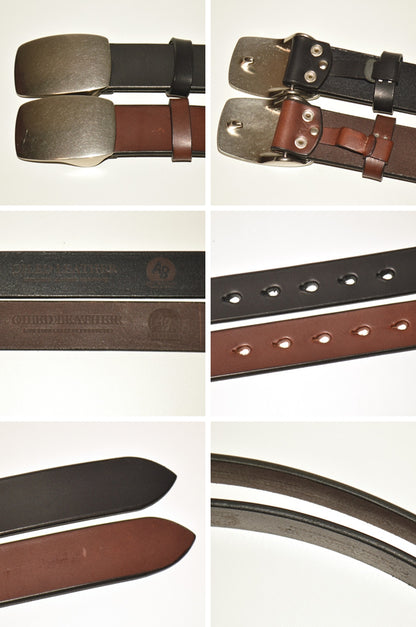 ART BROWN "ODB35035AB" 35mm Oiled Leather Belt With a Flat-Style Buckle