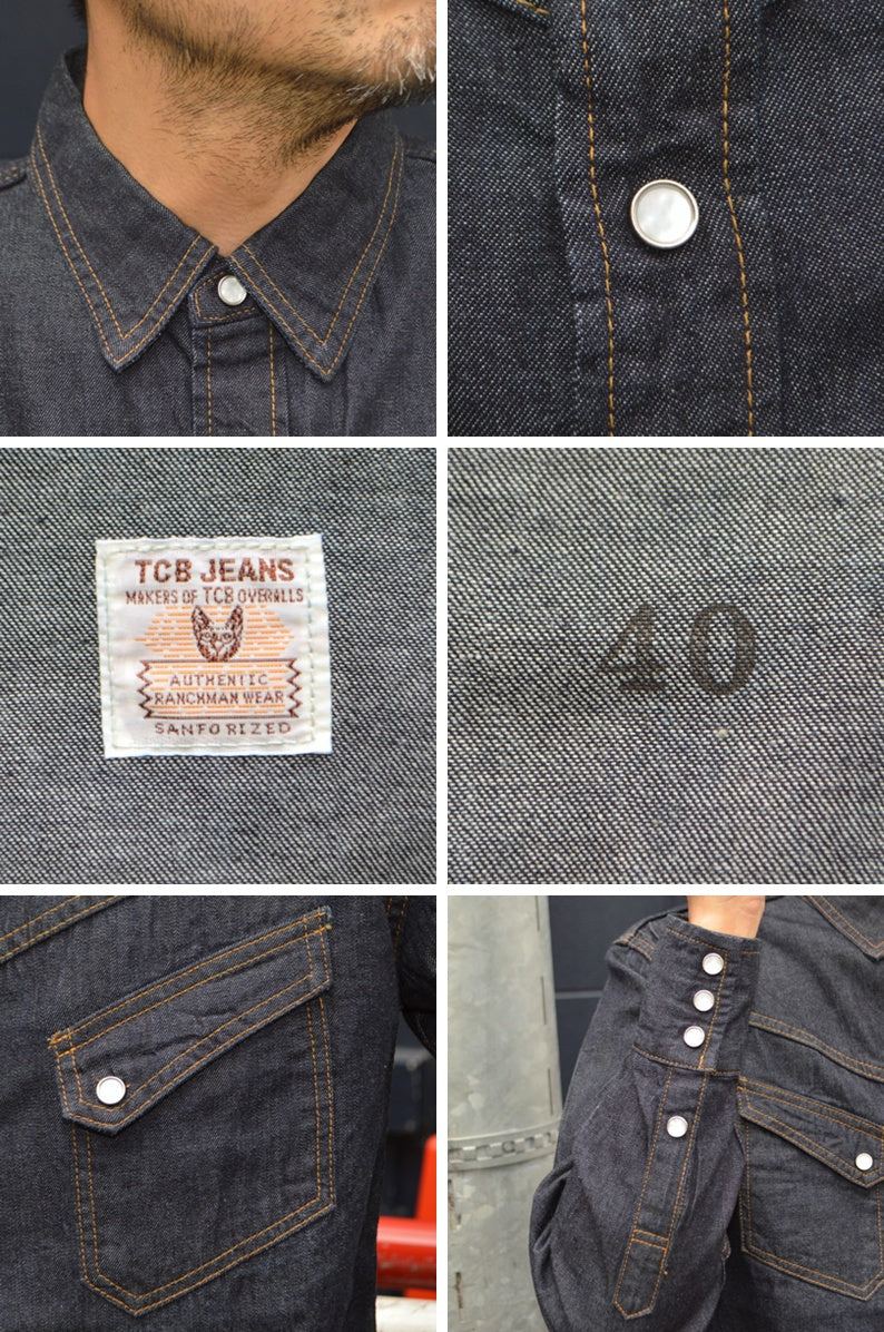 TCB jeans "Ranchman Shirt Denim" Denim Western Shirt