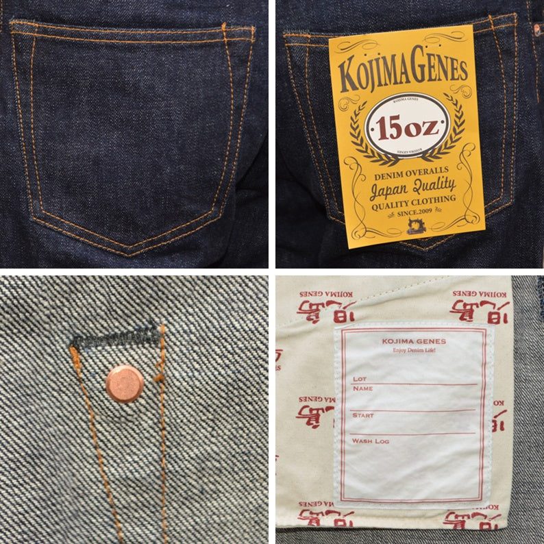 KOJIMA GENES "RNB-102RZ" 15oz Selvedge Regular Straight Zipper Fly
