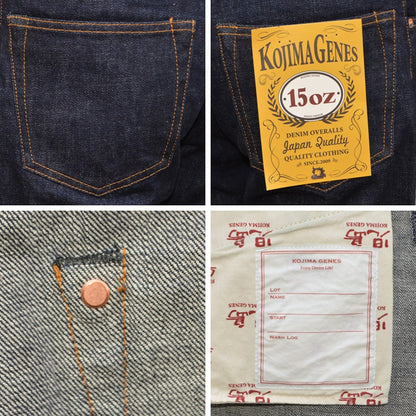 KOJIMA GENES "RNB-102RZ" 15oz Selvedge Regular Straight Zipper Fly