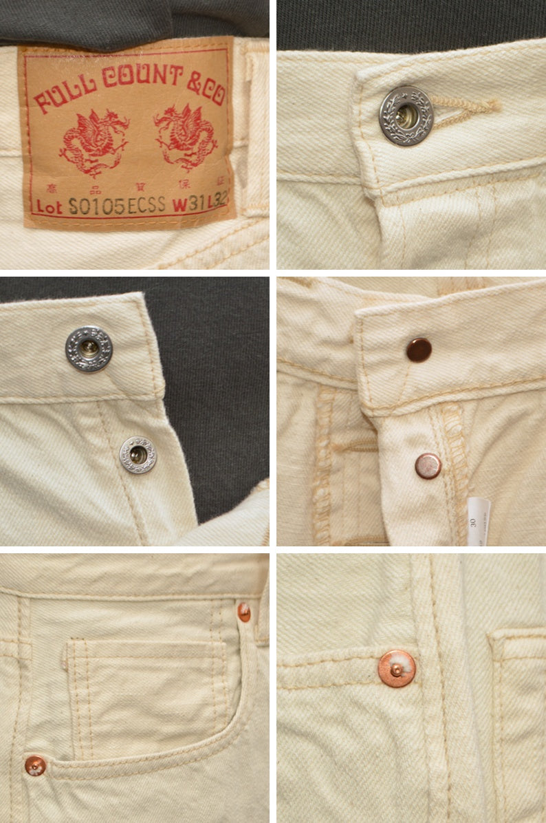 FULL COUNT "S0105ECSS" WWII Model 11.5oz Ecru Denim Pants