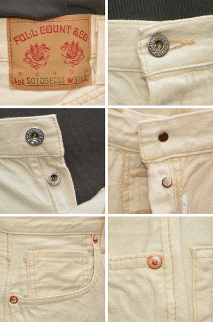 FULL COUNT "S0105ECSS" WWII Model 11.5oz Ecru Denim Pants