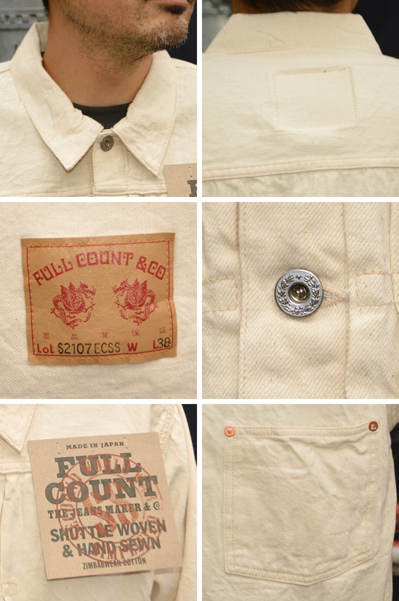 FULL COUNT "S2107ECSS" WWII Model 11.5oz Ecru Denim Jacket