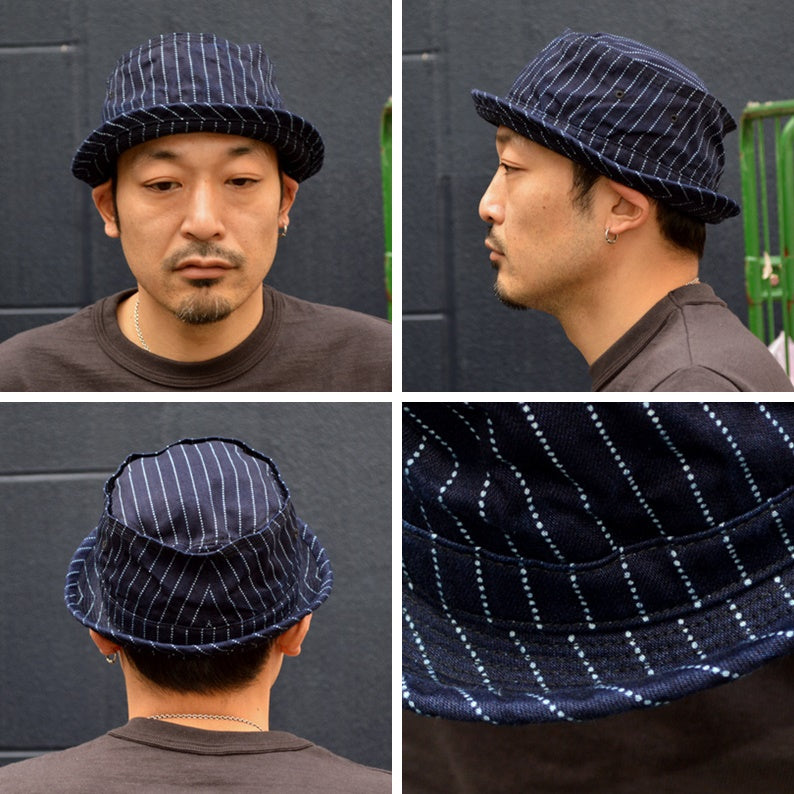 SUGAR CANE "SC02467" Wabash Stripe Porkpie Hat