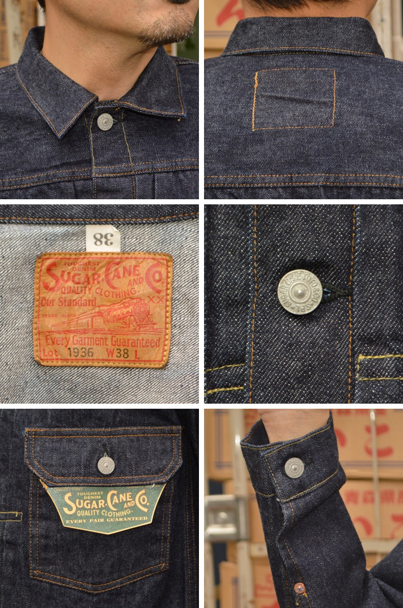 SUGAR CANE "SC11936" 13oz. Denim Blouse 1936 Model