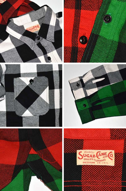 SUGAR CANE "SC29147" TWILL CHECK L/S WORK SHIRT