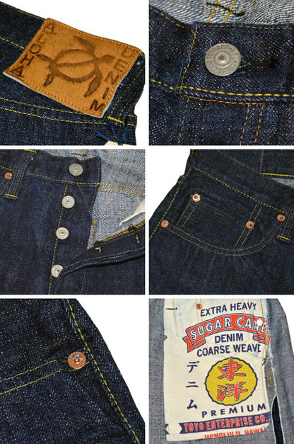 SUGAR CANE "SC40401" Sugar Cane 14oz Hawaii Indigo Mixed Right Hand Denim Regular Straight