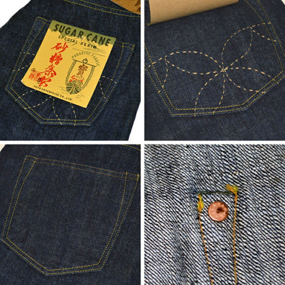 SUGAR CANE "SC40401" Sugar Cane 14oz Hawaii Indigo Mixed Right Hand Denim Regular Straight