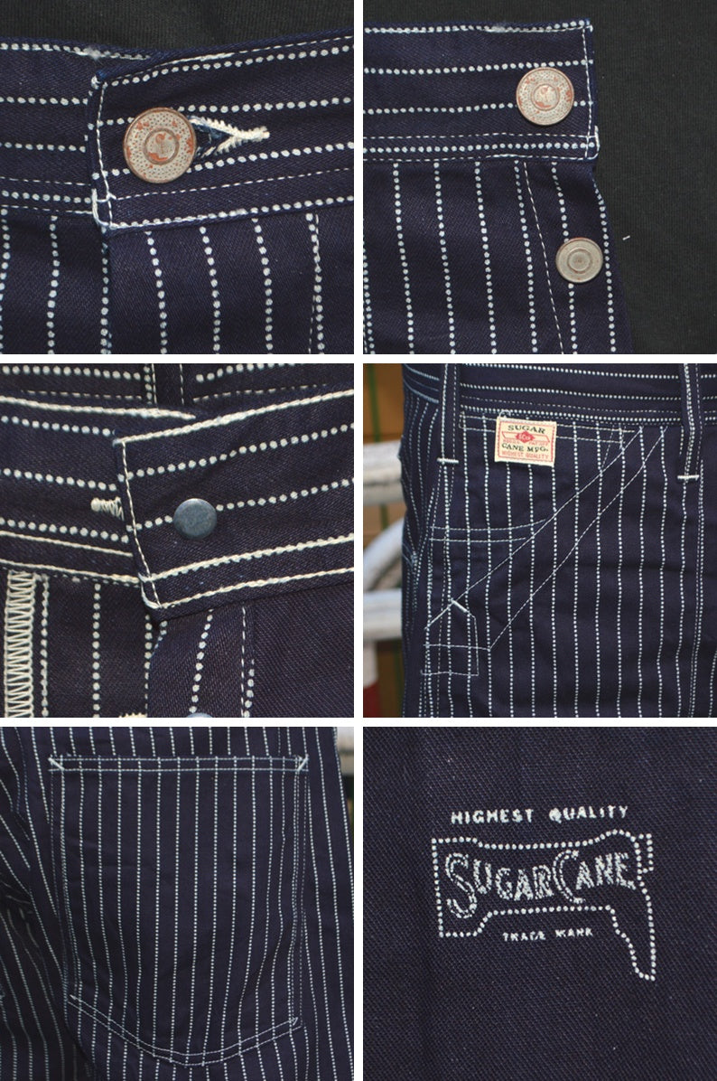 SUGAR CANE "SC40786" 9oz. Wabash Stripe Engineer Pants