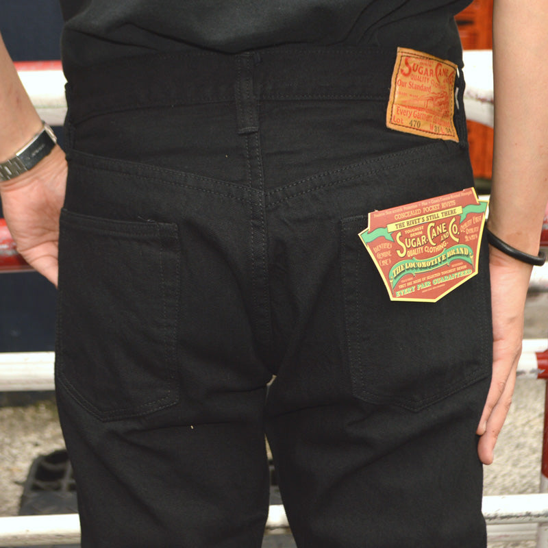 SUGAR CANE "SC41470" 13oz Black Denim SLIM FIT
