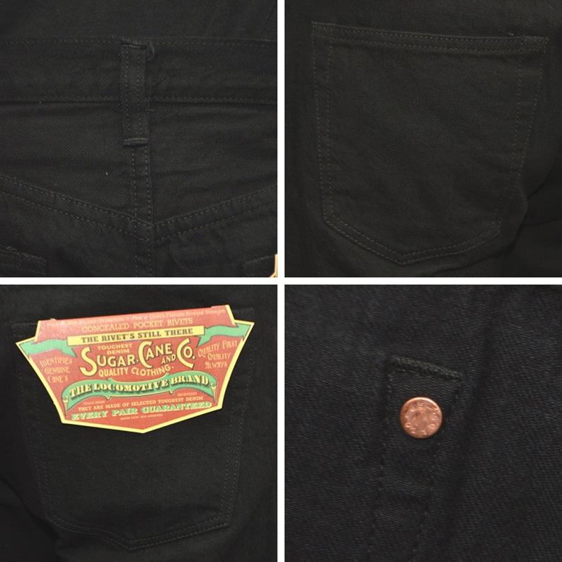 SUGAR CANE "SC41470" 13oz Black Denim SLIM FIT